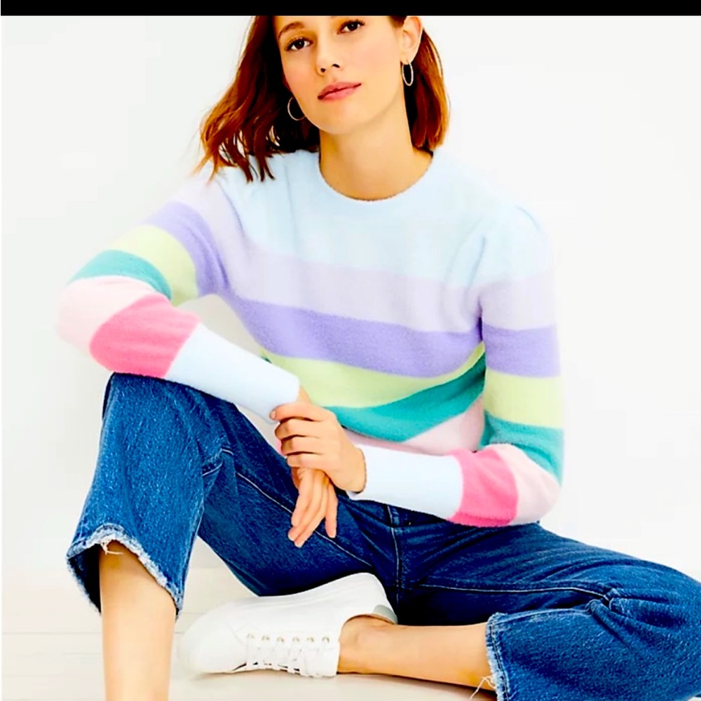 Loft striped soft knit sweater NWOT
